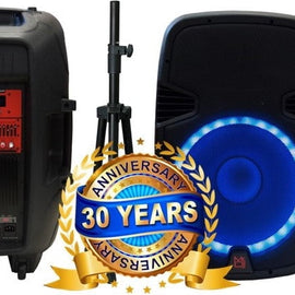 2 MR DJ PBX2690LB 15" Bluetooth Speaker + Stand 2-way 15" PA DJ 3500W Active Powered