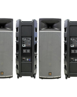 2 MR DJ PRO215BT Professional Dual 15" Full Range Powered Speaker 2" Display