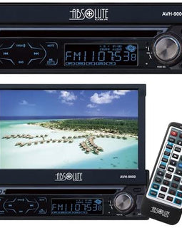 Absolute AVH9000 7" TFT LCD Motorized Indash Monitor Digital Video Single-DIN Multimedia DVD CD MP3 USB Player Bluetooth Adapter