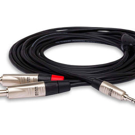 Hosa HMP-010Y Pro Stereo Breakout REAN 3.5 mm TRS to Dual 1/4 in TS - 10 Feet