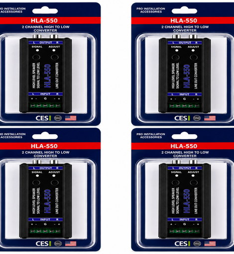 4 Absolute HLA550 2-Ch High-to-Low Line Output Converter Adjustable Speaker Level to RCA Converter