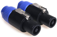 MR DJ USA SPMH2 2-Pack 4-Pole Speakon Male Speaker Cable Connectors