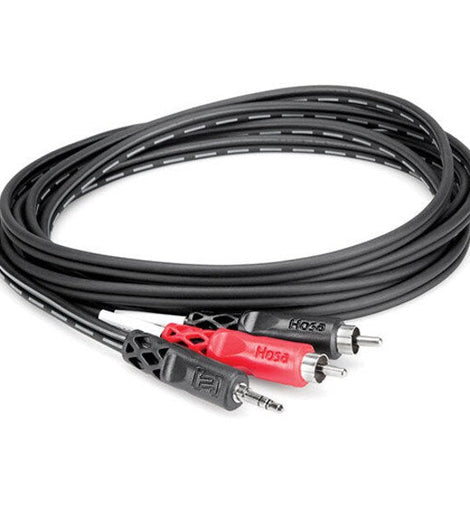 Hosa CMR-203 Stereo Breakout Cable - 3.5mm TRS Male to Left and Right RCA Male - 3 foot
