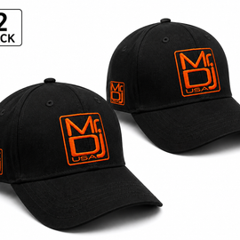2 MR DJ Adjustable Black Baseball Cap  100% Cotton Unstructured Low Profile Hat