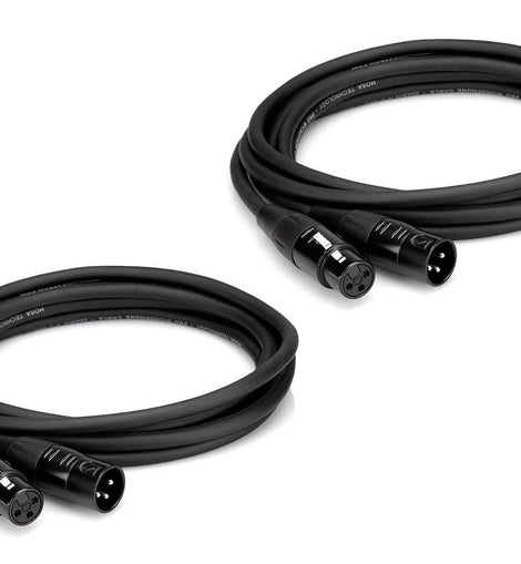 Hosa HMIC-025 Pro Microphone Cable Package, REAN XLR3F to XLR3M (25 Feet) - 2 Pack