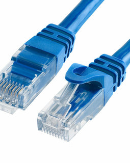 2 Cat6a Ethernet Network Patch Cable RJ45 23AWG 600Mhz Solid Copper Wire 3' Blue