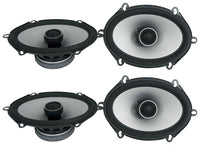 2 Alpine S2-S68 5x7" 6x8" Speaker Bundle Two Pairs of 6x8" 2-Way Coaxial Speakers