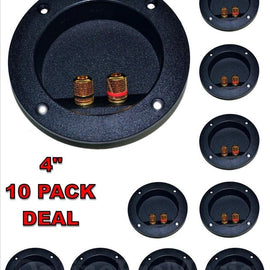 10 SPEAKER ROUND DJ BOX TERMINAL CUP GOLD POST SUBWOOFER CABINET ENCLOSURE