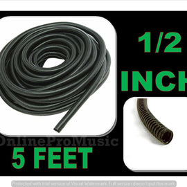 5 FT 1/2" INCH Split Loom Tubing Wire Conduit Hose Cover Auto Home Marine Black