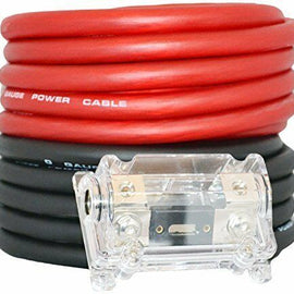 American Terminal TKIT025RB 0 Gauge 25' Red 25' Black Power/Ground Wire Amplifier Amp Kit