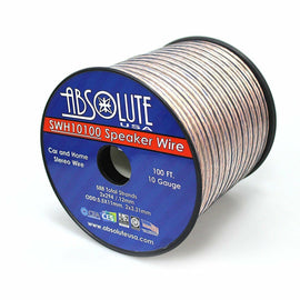 Absolute USA SWH10100 10 Gauge Car Home Audio Speaker Wire Cable Spool 100'