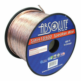 Absolute USA SWH181000 1000' 18 Gauge Speaker Wire<br/>1000 Feet 18 Gauge Car Audio Stereo Home Theater Marine ATV Speaker Wire Transparent Clear Cable Soft Touch Cable
