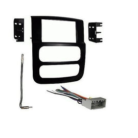 Fit 2002-05 Dodge Ram Dash Kit + Non-Amp Harness + Antenna Adapter