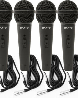 4 Peavey PV7 ND Magnet Dynamic Microphone with 1/4" to XLR Cable