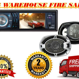 Absolute DMR380BTAD 3.5" DVD/CD/MP3/AM/FM Player & Pair of BLS-6904 6X9" speaker