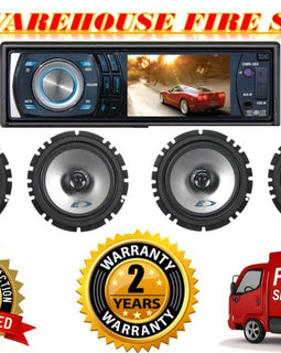 Absolute DMR-380BTAD Alpine SXE-1726S x2<br/> 3.5" Single Din Car Stereo DVD/CD/MP3/AM/FM Player & 2 Pairs Alpine SXE-1726S 6.5" Speakers