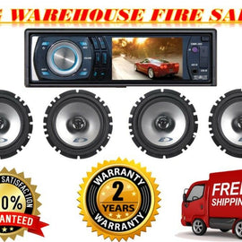 Absolute DMR-380BTAD 3.5" Car Stereo DVD/CD/MP3/AM/FM Player & 2 Pairs Alpine SXE-1726S 6.5" Speakers