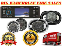 Absolute Single Din Car Stereo Bundle 3.5" Car Stereo DVD/CD/MP3/AM/FM Player & 2 Pairs of 6.5" & 6x9 speaker