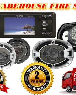 Absolute DMR-360 BLS-6503 BLS-6904 Single Din Car Stereo Bundle 6.5" & 6x9 speaker