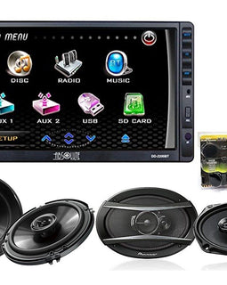 Absolute DD3000 Double Din DVD, CD, MP3 Player W/ Pioneer TS-F1634R 6.5" TS-A6966R 6x9 & TW600