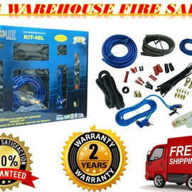 Absolute KIT4B<br/> Blue Marine 4 Gauge 2000W Boat Amplifier Complete Installation Amp Kit Power Wiring