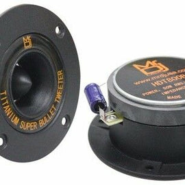 Pair 4" Speaker Size 400 Watt High Compression Aluminum Titanium Bullet Super Tweeter