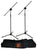 MR DJ MS600PKG 2 Microphone Stands Adjustable Boom Stage with Mic Holder Clips & Carry Bag