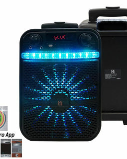 Pair of MR DJ AXL 10" Bluetooth Portable Speaker Bluetooth Rechargeable Battery App Control