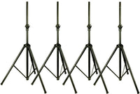 4 X UNIVERSAL Black Heavy Duty Tripod DJ PA Speaker Stands Adjustable Height