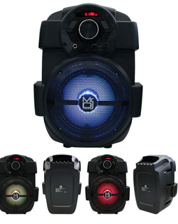 MR 6.5" Bluetooth Rechargeable Battery Party Speaker Portable PA System USB MP3