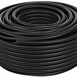 American Terminal 100 Feet Black 5/8" Split Wire Loom Conduit Corrugated Plastic Tubing Sleeve Tube US