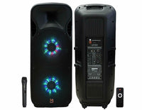 MR DJ Lets Jump Dual 15" 3Way 5000W DJ Active Party Speaker Powered PA BT USB Speaker MIC