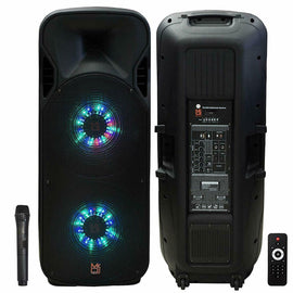 MR DJ Lets Jump<br>Dual 15" 3Way 5000W DJ Active Speaker Powered PA Party BT USB Speaker MIC
