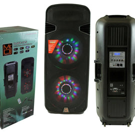 Mr. Dj LETS JUMP 3-Way dual 15â€ portable Active full range speaker, 5000 Watts P.M.P.O