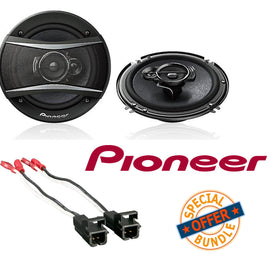 Pioneer TS-A1680F 350W Max 6.5" 4-Way Coaxial Speakers & Metra 72-4568 Speaker Harness for Selected General Motor Vehicles