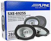 Alpine SXE-6925S 280W 6x9" 2-Way Type-E Series Coaxial Speakers, Mylar Tweeter