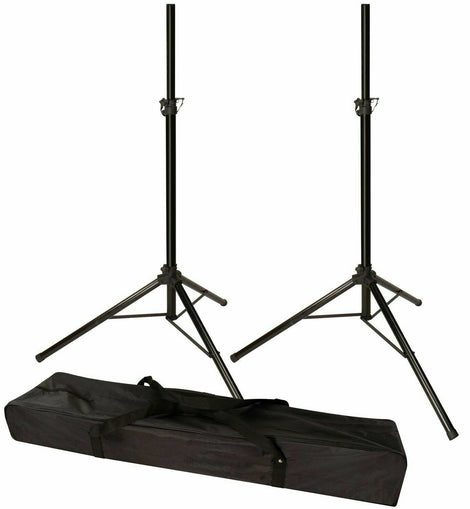 2 MR DJ SS300B Universal Folding Tripod PRO PA DJ Home On Stage Speaker Stand Mount Holder with Road Carrying Bag