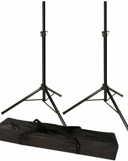 2 MR DJ SS300B Universal Folding Tripod PRO PA DJ Home On Stage Speaker Stand Mount Holder with Road Carrying Bag