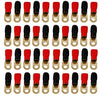 MR DJ 1/0 Gauge Ring Terminal 80 Pack Wire Crimp Cable- Red/Black 5/16