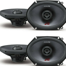 2 Alpine R-S68 Car Speaker <br/> 2 pairs of Alpine R-S68 600W Max (200W RMS) 6" x 8" R-Type 2-Way Coaxial Car Speakers