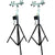 2 DJ Pro Lighting 12 Foot Crank Light Stand & (2) Square Truss T-Bar Adapter