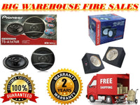 Pioneer TS-A1670F 6-1/2" Car Audio 3-Way Coaxil Speakers & 6.5" Speaker Box