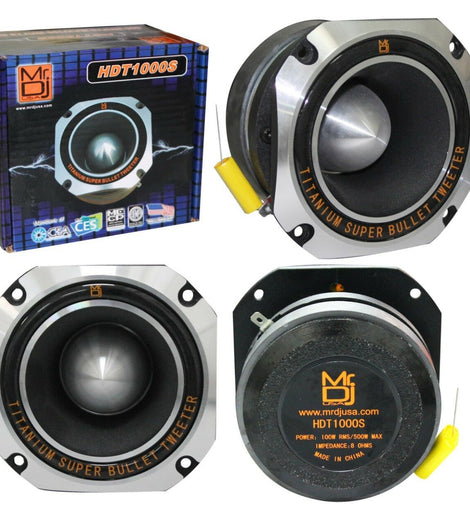 MR DJ HDT1000S 4-Inch Titanium Horn Bullet High Compression Tweeter