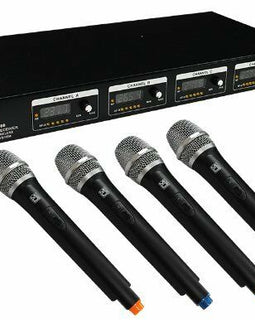 2 MR DJ MICVHF-8500 4 Channel Handheld Wireless Microphone PA/DJ/KTV/Karaoke
