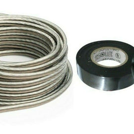 Absolute USA S16G100<BR/>16 Gauge 100 Feet Clear Speaker Wire and 3/4" x 60' FT Black Electrical Tape