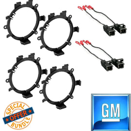 2 Pairs Metr 72-4568 Wiring Harness + GMSB345 GM Speaker Adapter For 6.5" Speakers