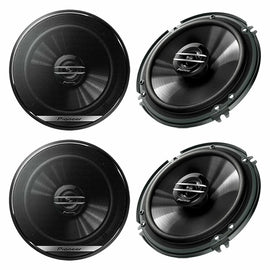4 X Pioneer 6.5" Car Audio Stereo Front & Rear Speakers W/Mounting Bracket & Harness