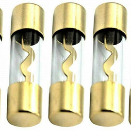 American Terminal AGU-80-5 5 pcs AGU 80 Amp Standard Gold Glass Fuses Tube for Car Auto Audio Power Safety Protect Radio Amplifier Home Marine Installation