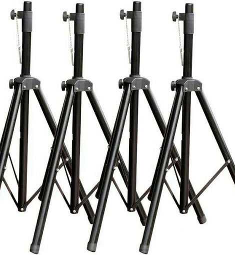 4 MR DJ SS250 Universal Black Heavy Duty Folding Tripod PRO PA DJ Home On Stage Speaker Stand Mount Holder