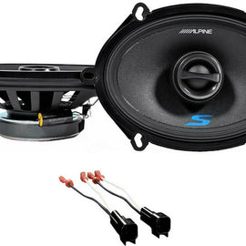 Alpine S-S57 5x7" Rear Factory Speaker Replacement Kit For 1999-2004 Ford F-250/350/450/550 + Metra 72-5600 Speaker Harness